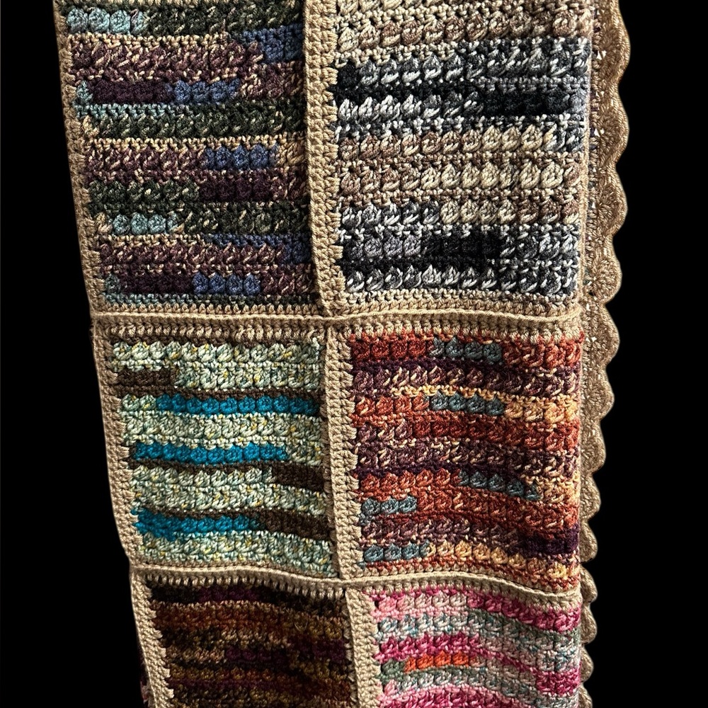 New, unused Handmade Crocheted Patchwork Throw Blanket - Picture 4 of 13